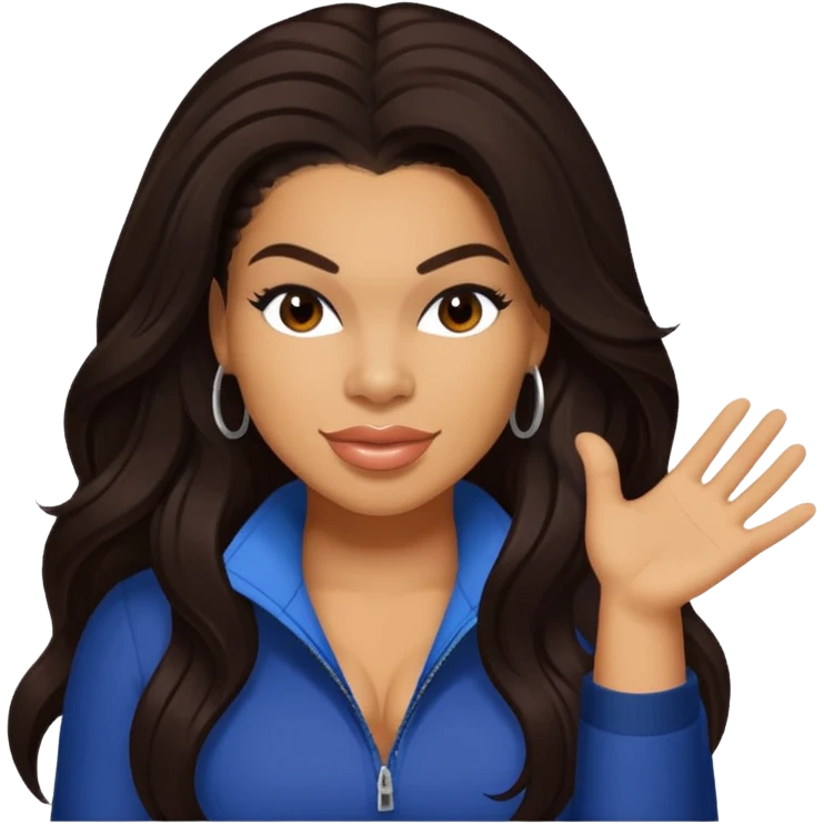Jordin Sparks with long dark brown hair emoji