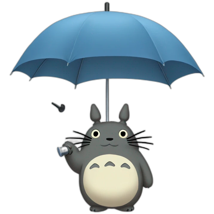 Totoro holding an umbrella emoji