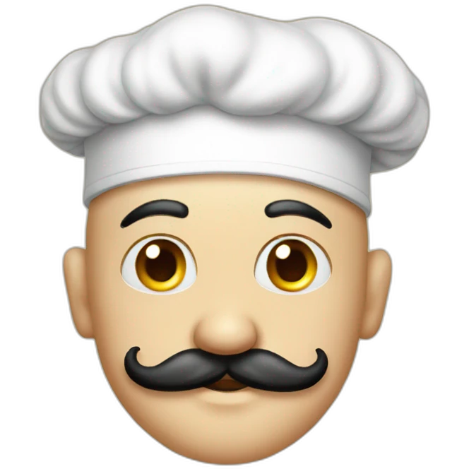 Bald chef moustache tattoos emoji