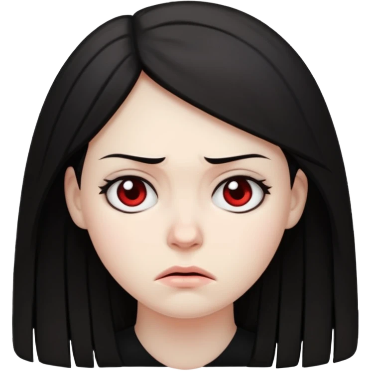 dark haired woman both sad and angry emoji