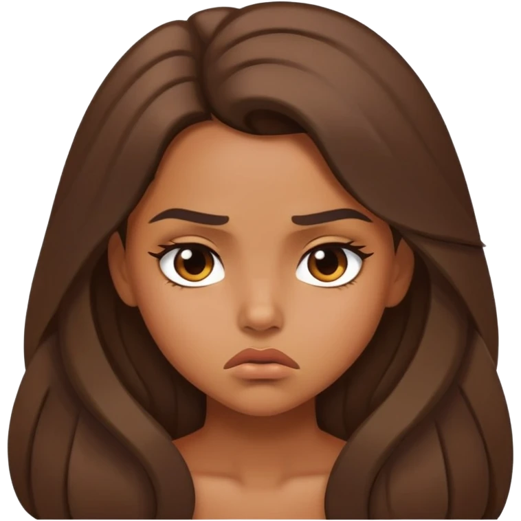 tanned girl pouting emoji