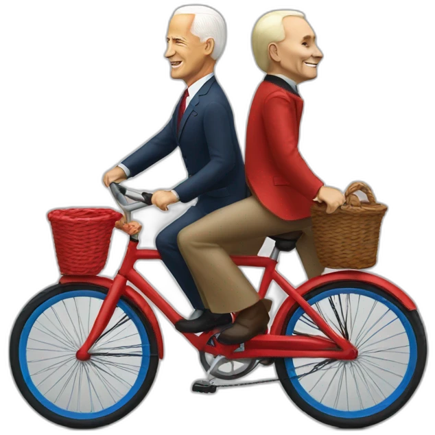 Biden,Putin riding red bicycle emoji
