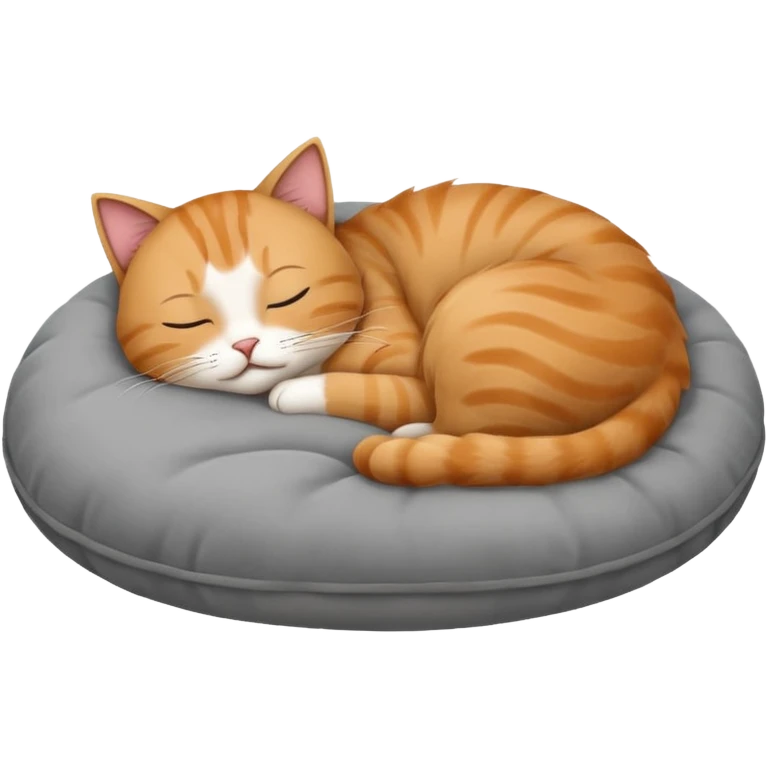 The cat sleeps on the pillow emoji
