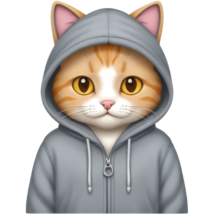 Cat wearing a hoodie emoji