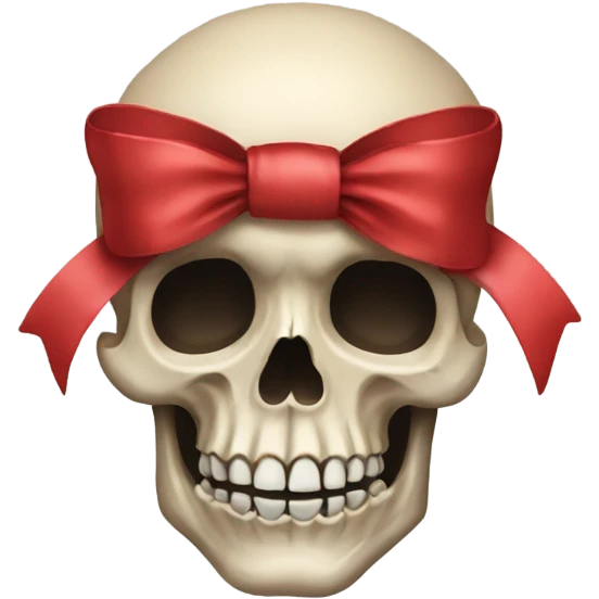 Skull emoji with a bow in the head emoji