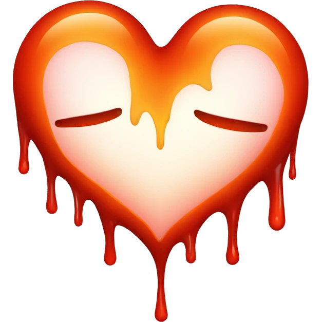 bleeding red heart glowing red-orange emoji