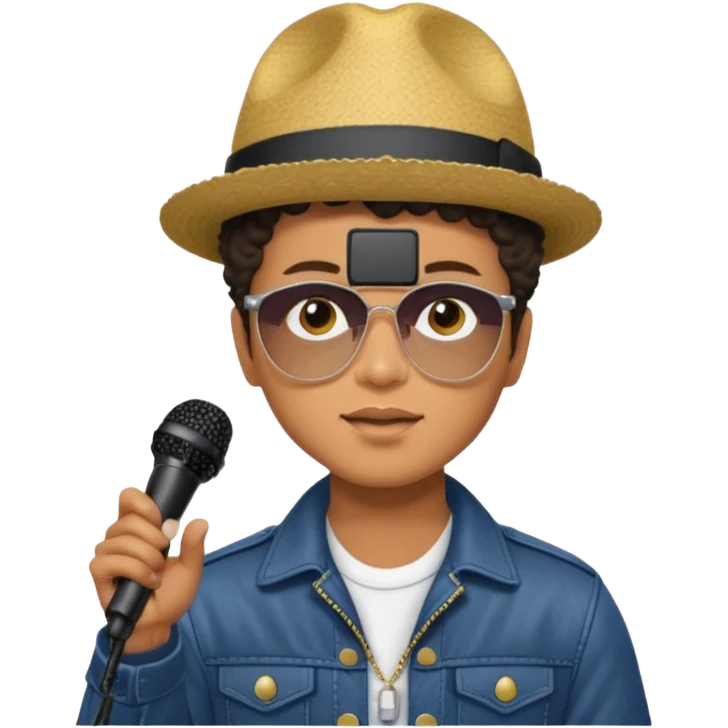 bruno mars with microphone emoji