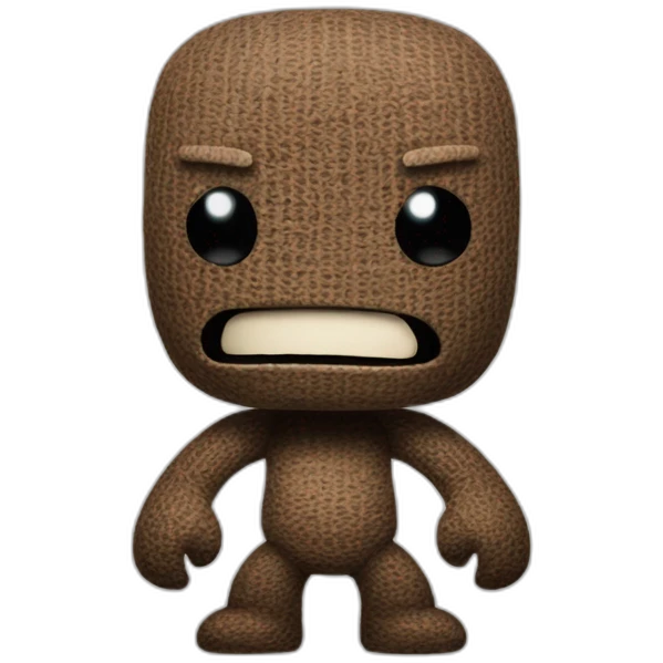 sackboy looking angry arms folded emoji