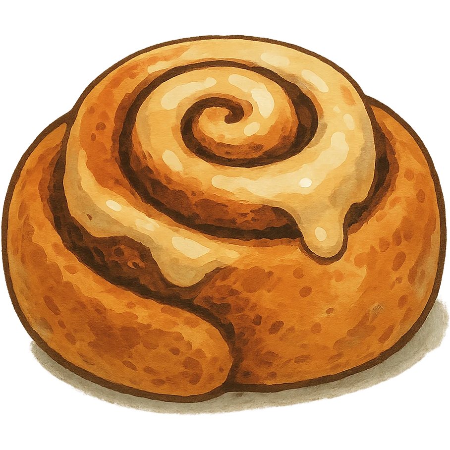 ghibli style cinnamon bun emoji