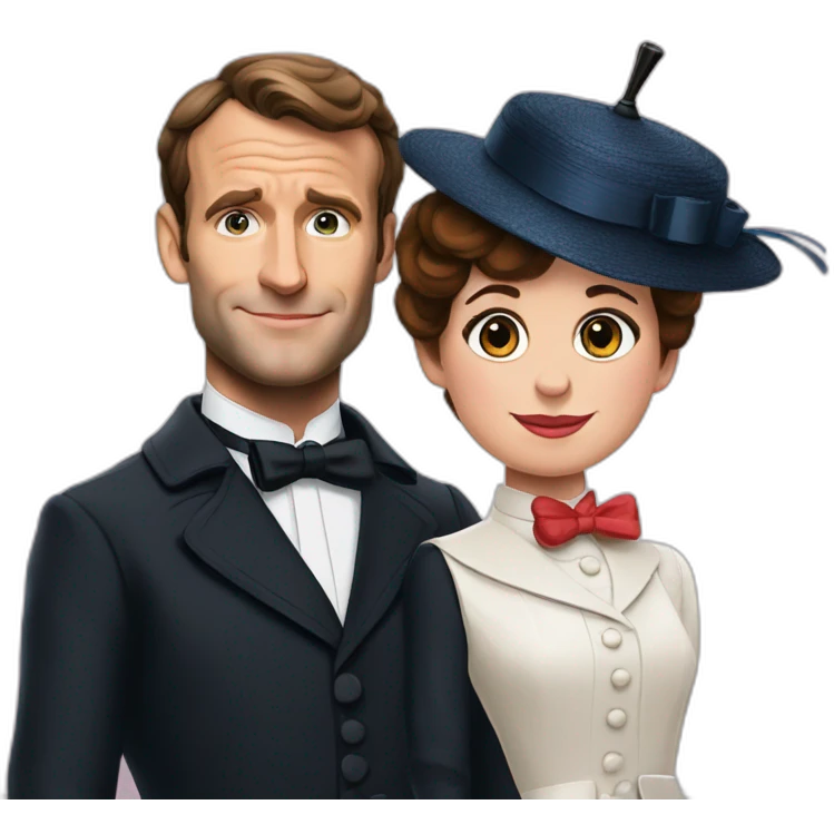 mary poppins and emmanuel macron emoji