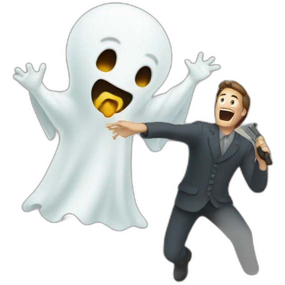 man killing a ghost emoji