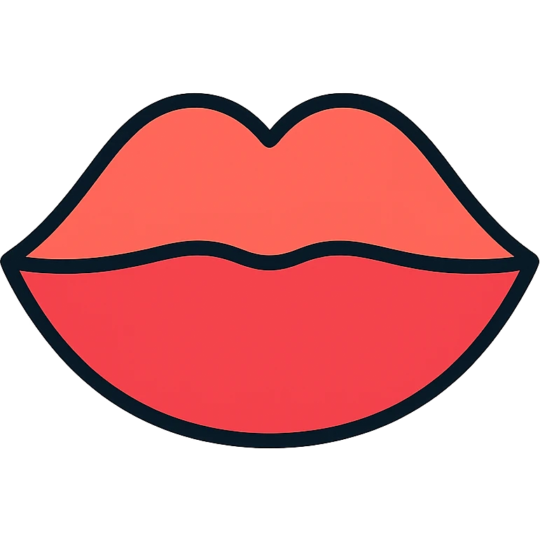 detailed illustration of lips emoji