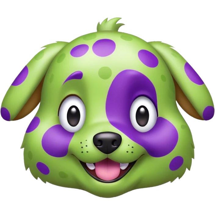 Green dog with purple spots emoji