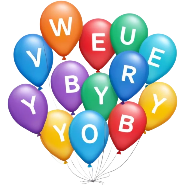 Ballooons that spell out “where you be “ emoji