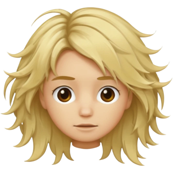 Blond messy hair emoji  emoji
