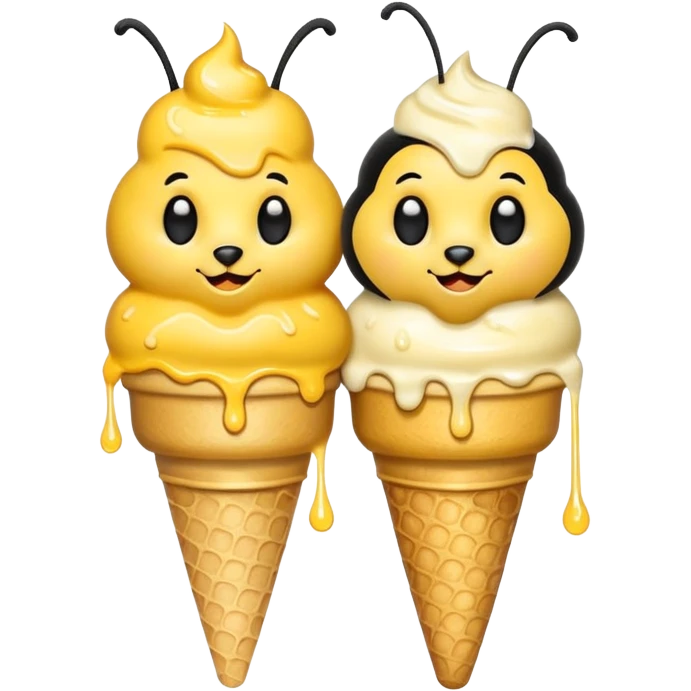 bees with ice cream emoji