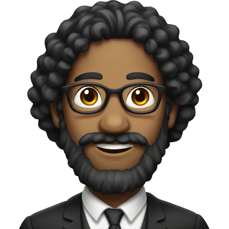 rabbi with black hair and long curls emoji