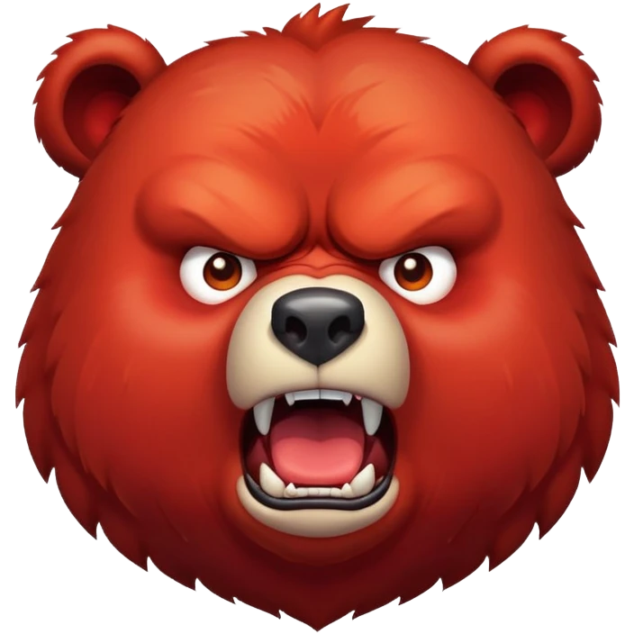 Angry Red fat bear emoji