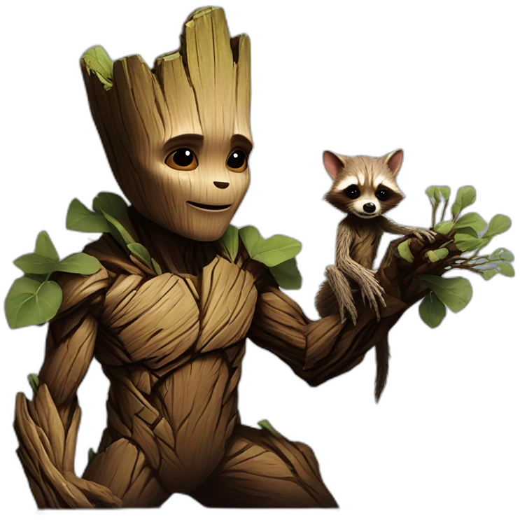 guardians of the galaxy rocket and groot emoji
