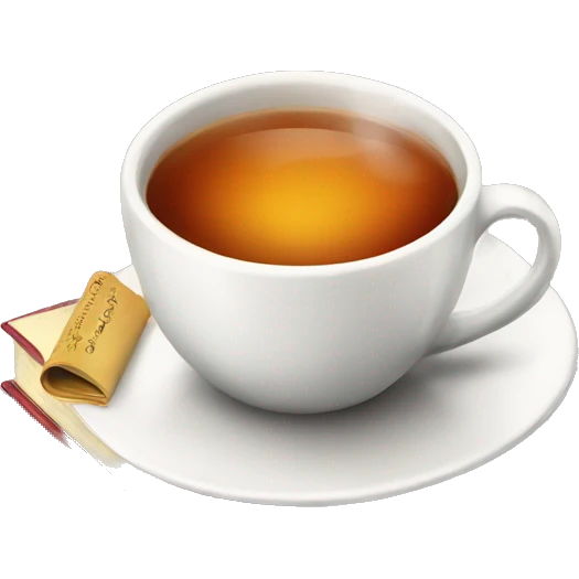 Cup of tea and book emoji