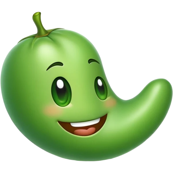 A happy bean emoji