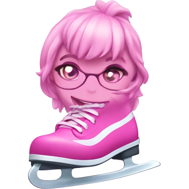 Pink ice skating stuff emoji