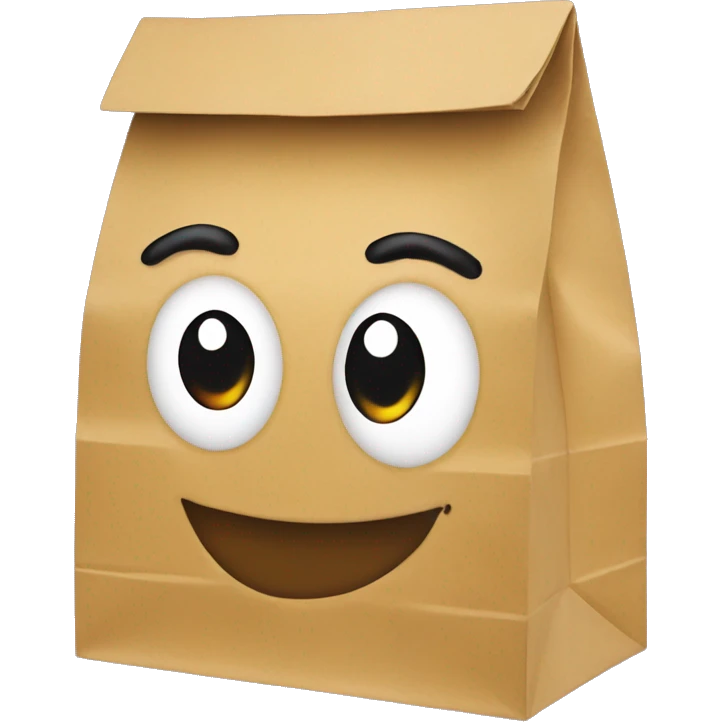 red paper lunch bag simple emoji
