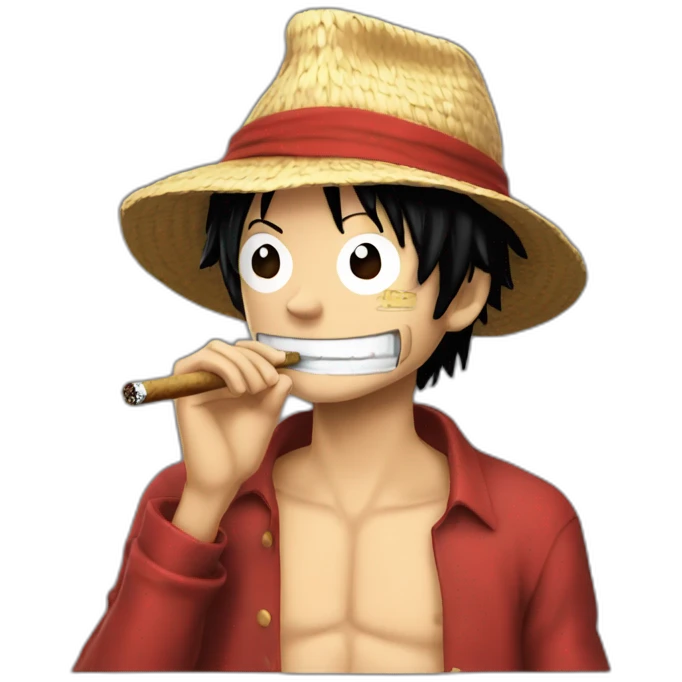 Luffy fumando un cigarrillo emoji
