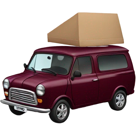 Burgundy mini van emoji