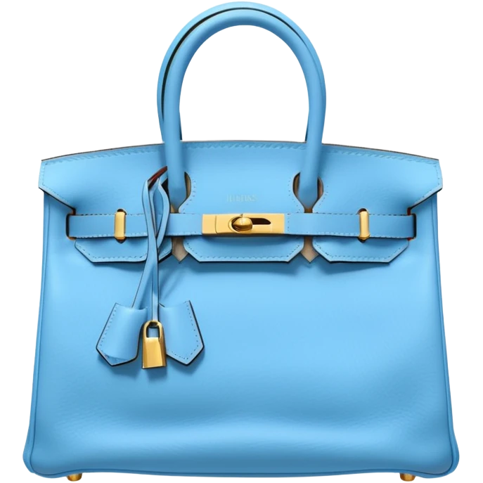 hermes birkin sky blue color bag  emoji