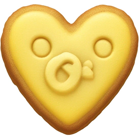 Yellow cookie heart with ohana emoji
