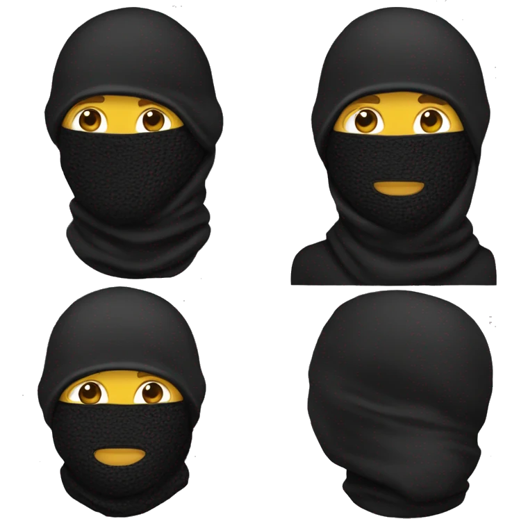 Hombre con un balaclava negro emoji