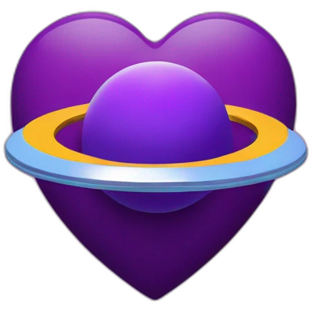 purple heart with saturn ring emoji