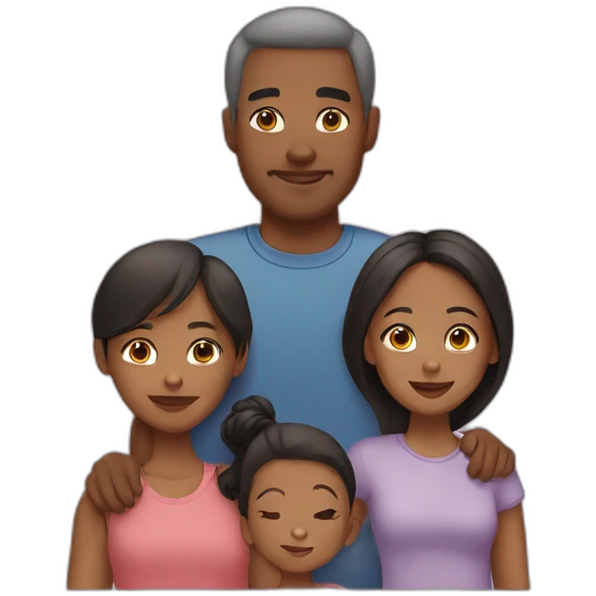 Mixed race family emoji