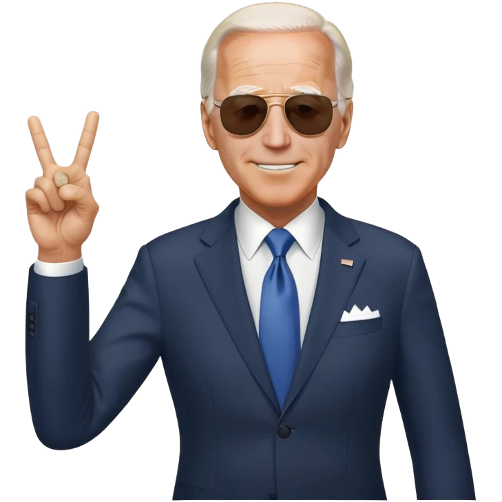 Biden sunglasses peace sign suit emoji
