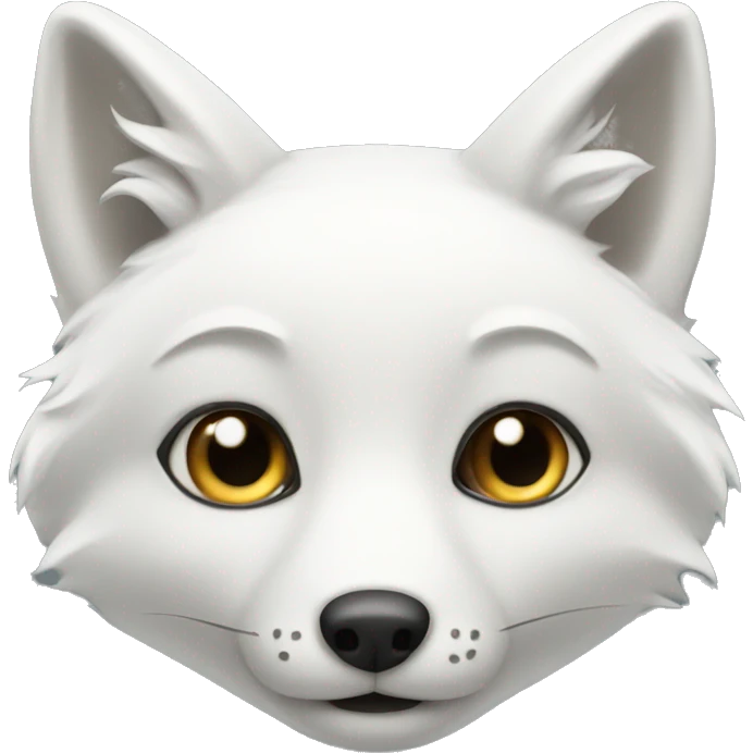 Cute white fox emoji