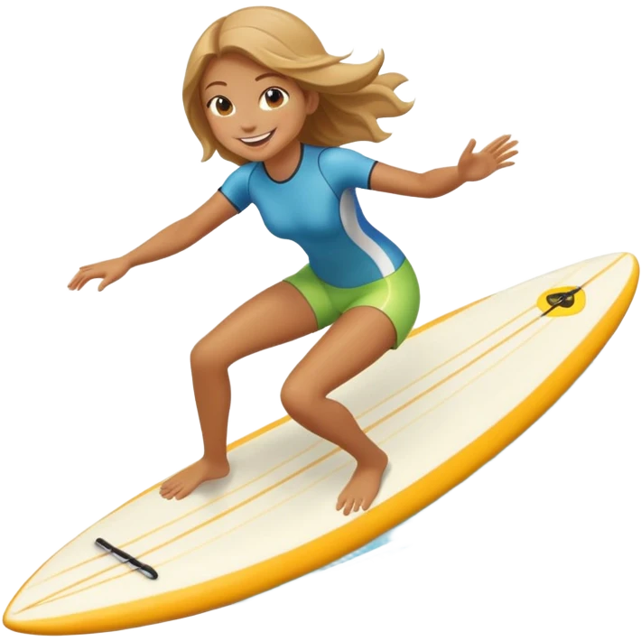 Girl riding a bike on a surfboard  emoji
