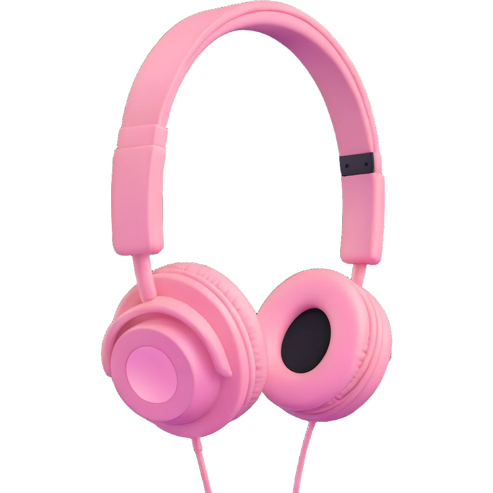 soft pink headphones emoji