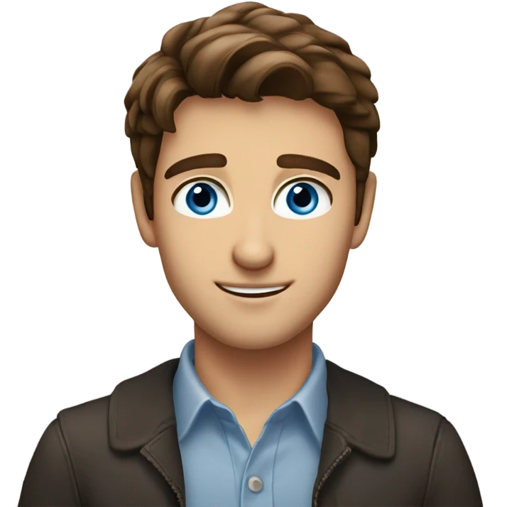 handsome brown haired  blue eyed italian young man emoji