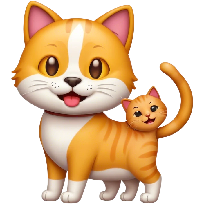 A cool dog emoji + A happy cat emoji emoji