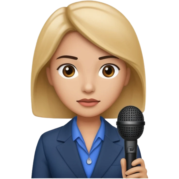 newsroom anchor with mic emoji