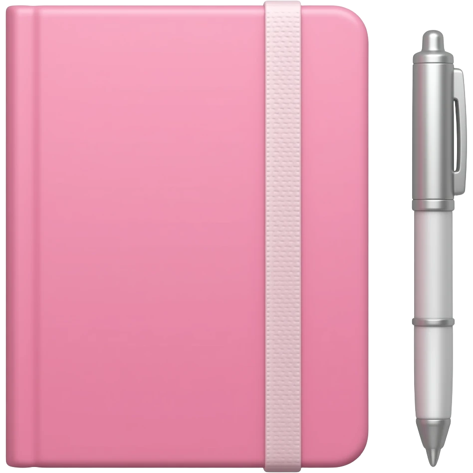 pink minimalist journal and pen emoji