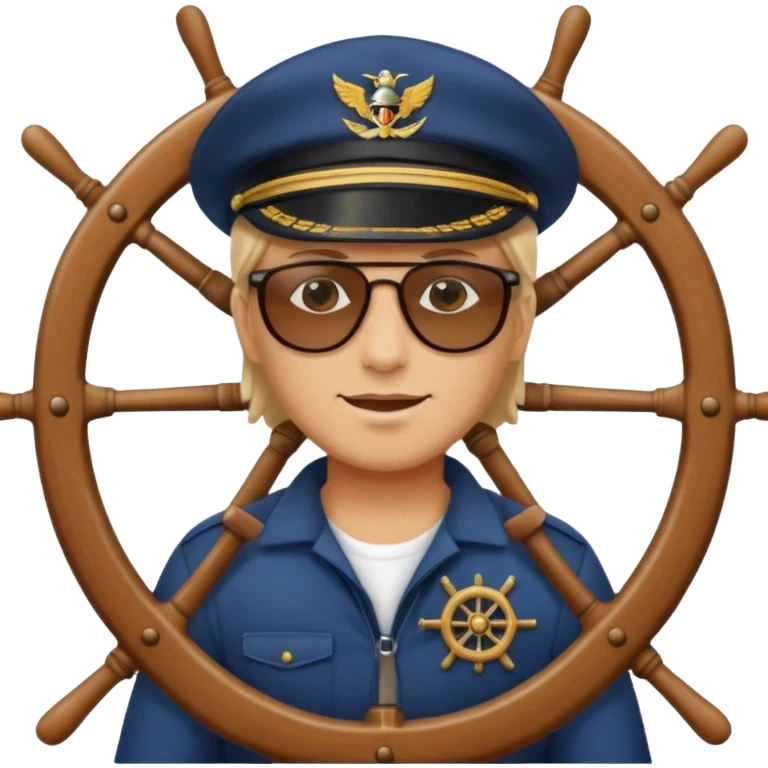 person at sailing boat wheel, emoji