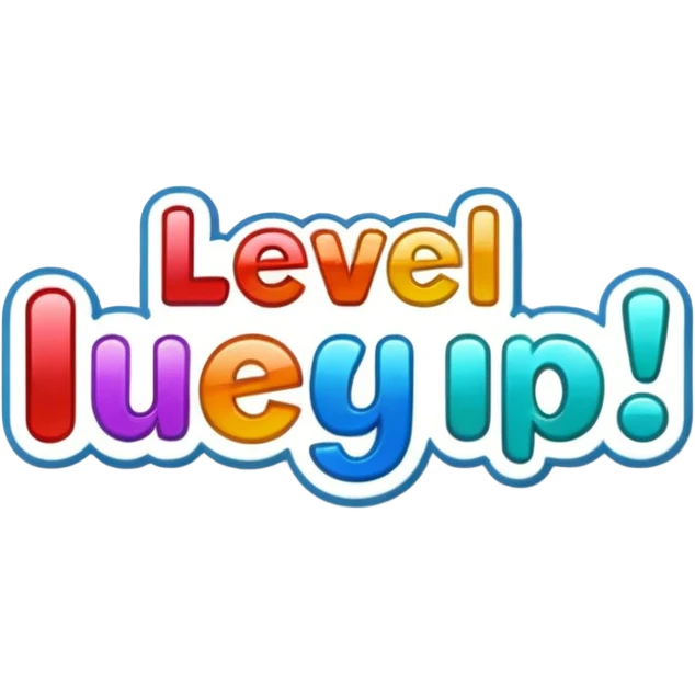 A sticker saying level up  emoji