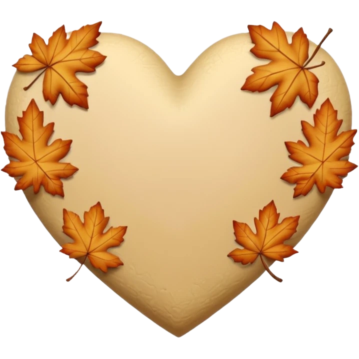 Beige Autumn heart emoji