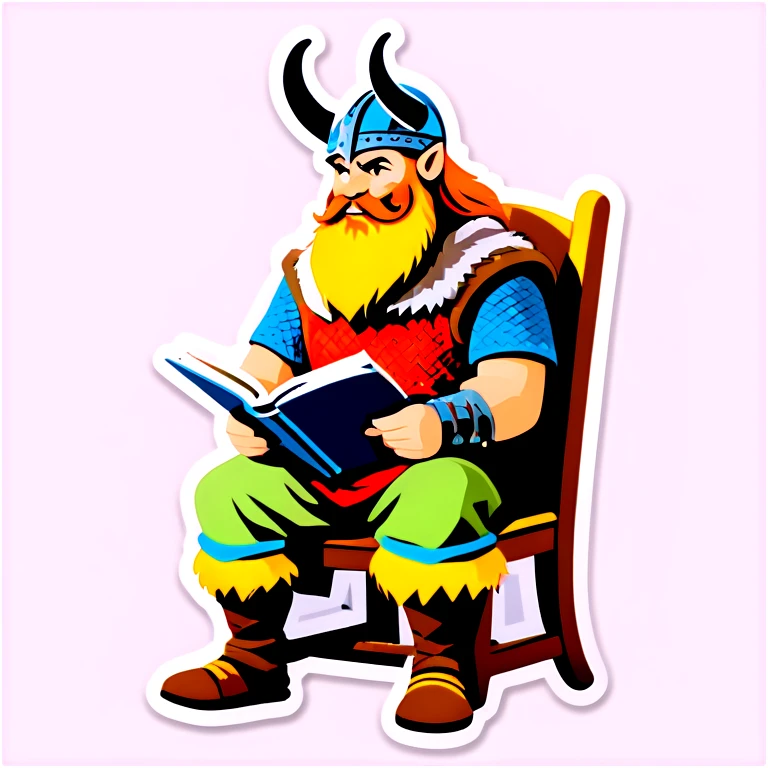 Viking reading a book emoji