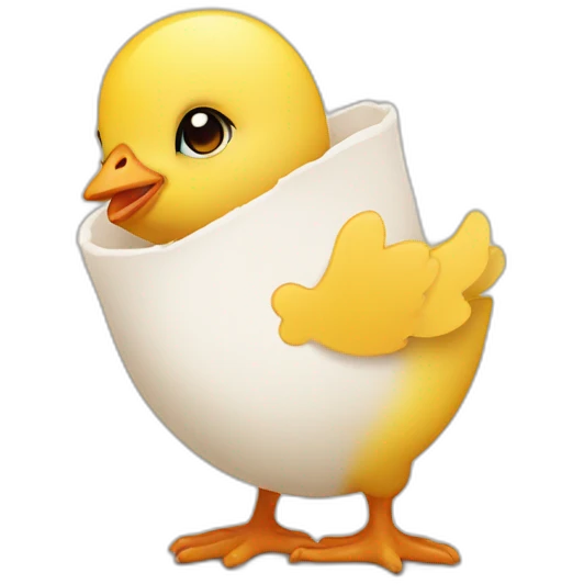 a baby chick holding a small cast, inside a heart symbol emoji