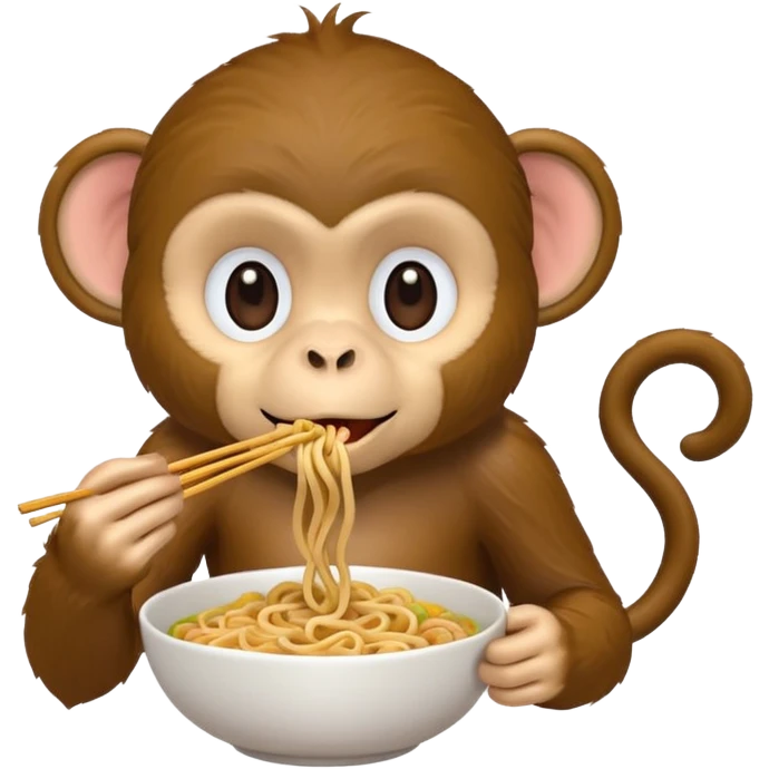 Monkey eating noodles emoji