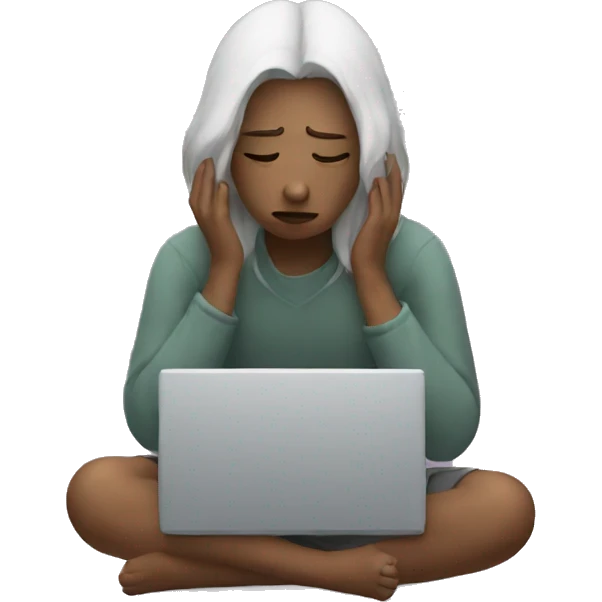 sad person with laptop emoji