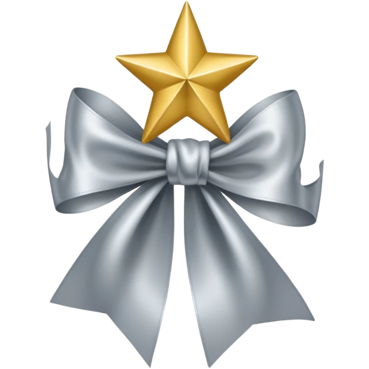 Silver ribbon with gold star. emoji